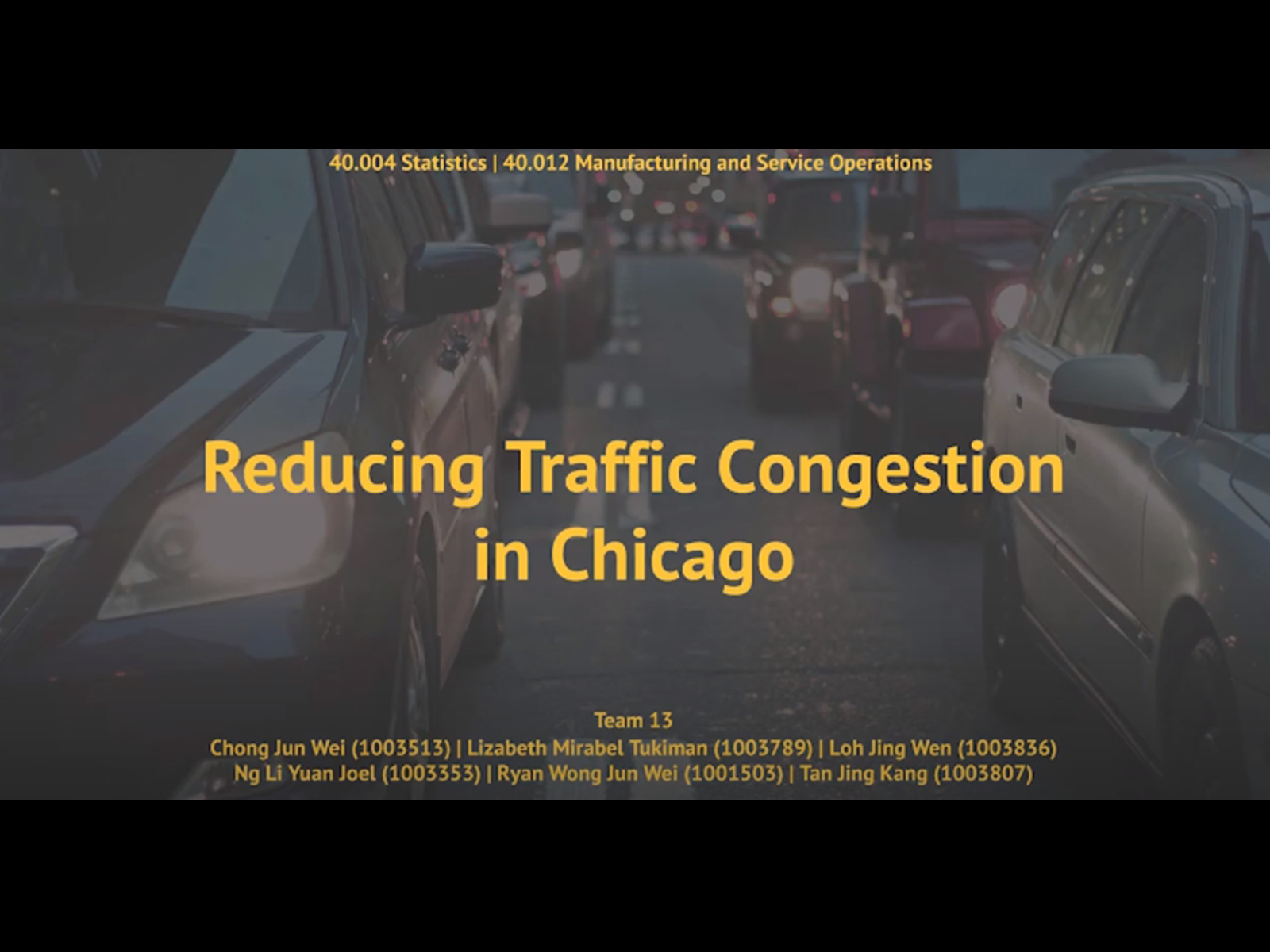 Reducing Traffic Congestion in Chicago