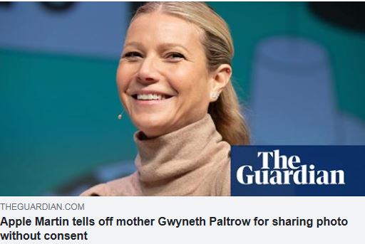 Apple Martin tells off mother Gwyneth Paltrow for sharing photo without consent