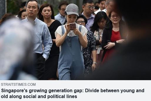 Singapores growing generation gap Divide between young and old along social and political lines