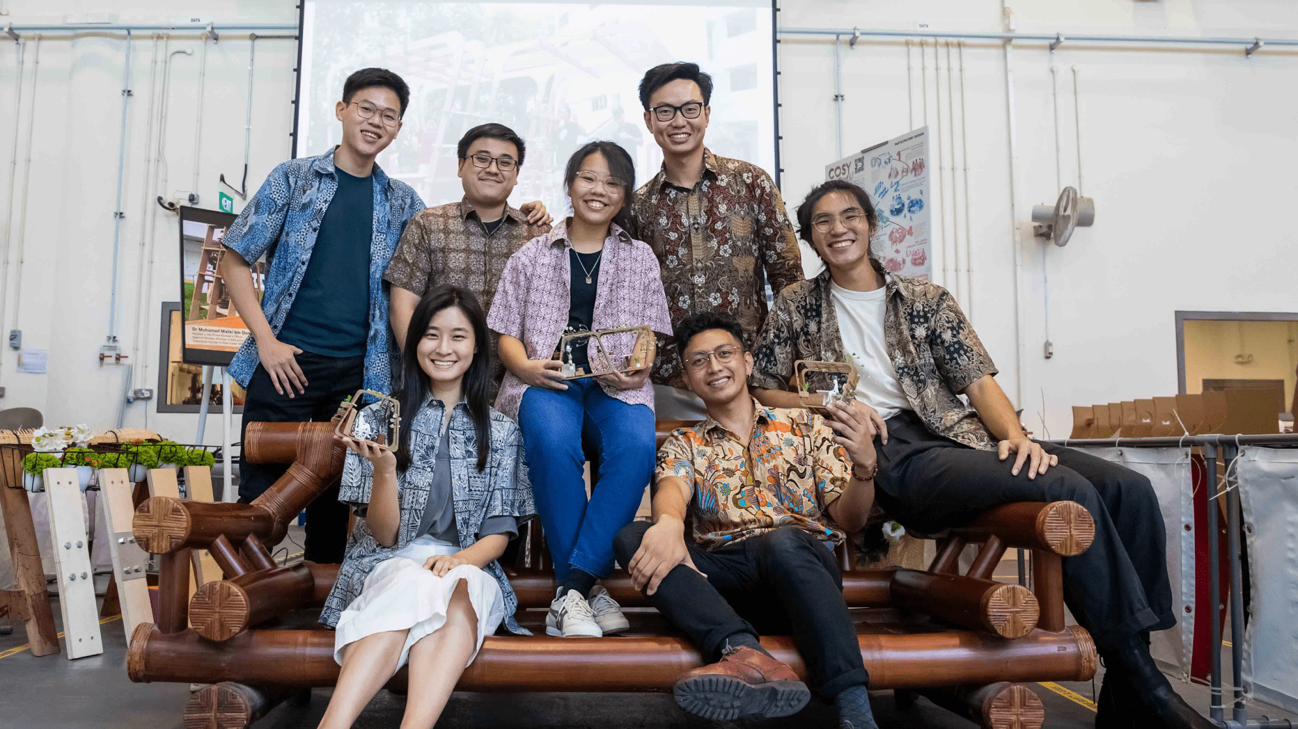 Group of people wearing batik clothes