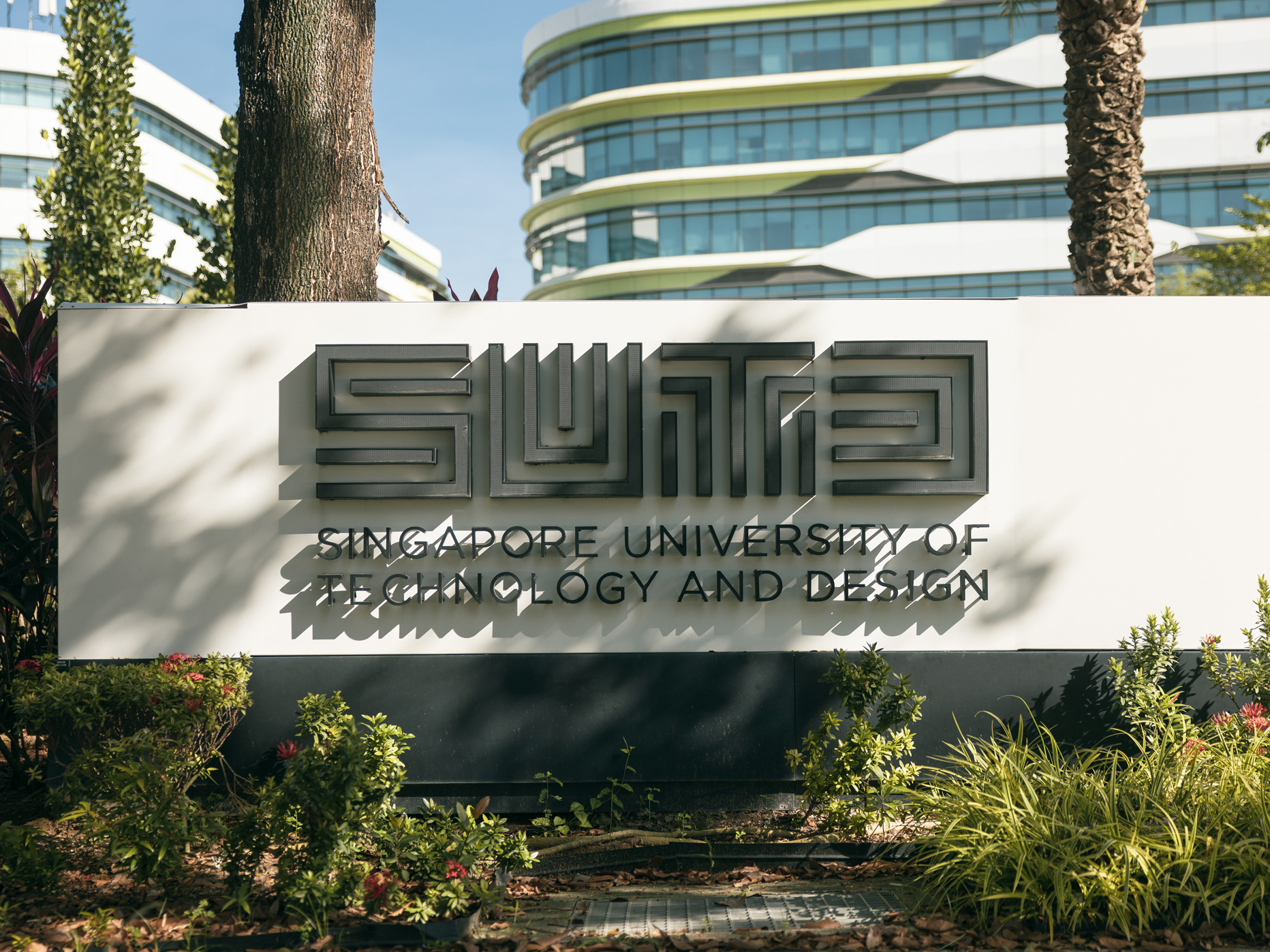 SUTD signage on building at SUTD campus