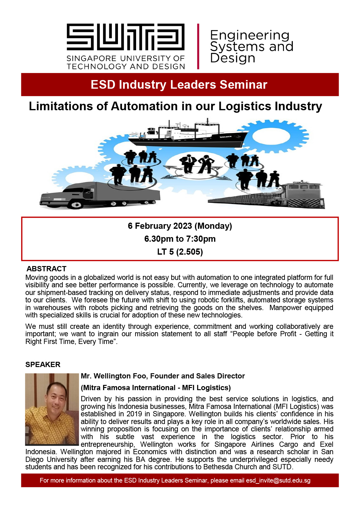 Wellington Foo Mitra Famosa International - Limitations of Automation in our Logistics Industry