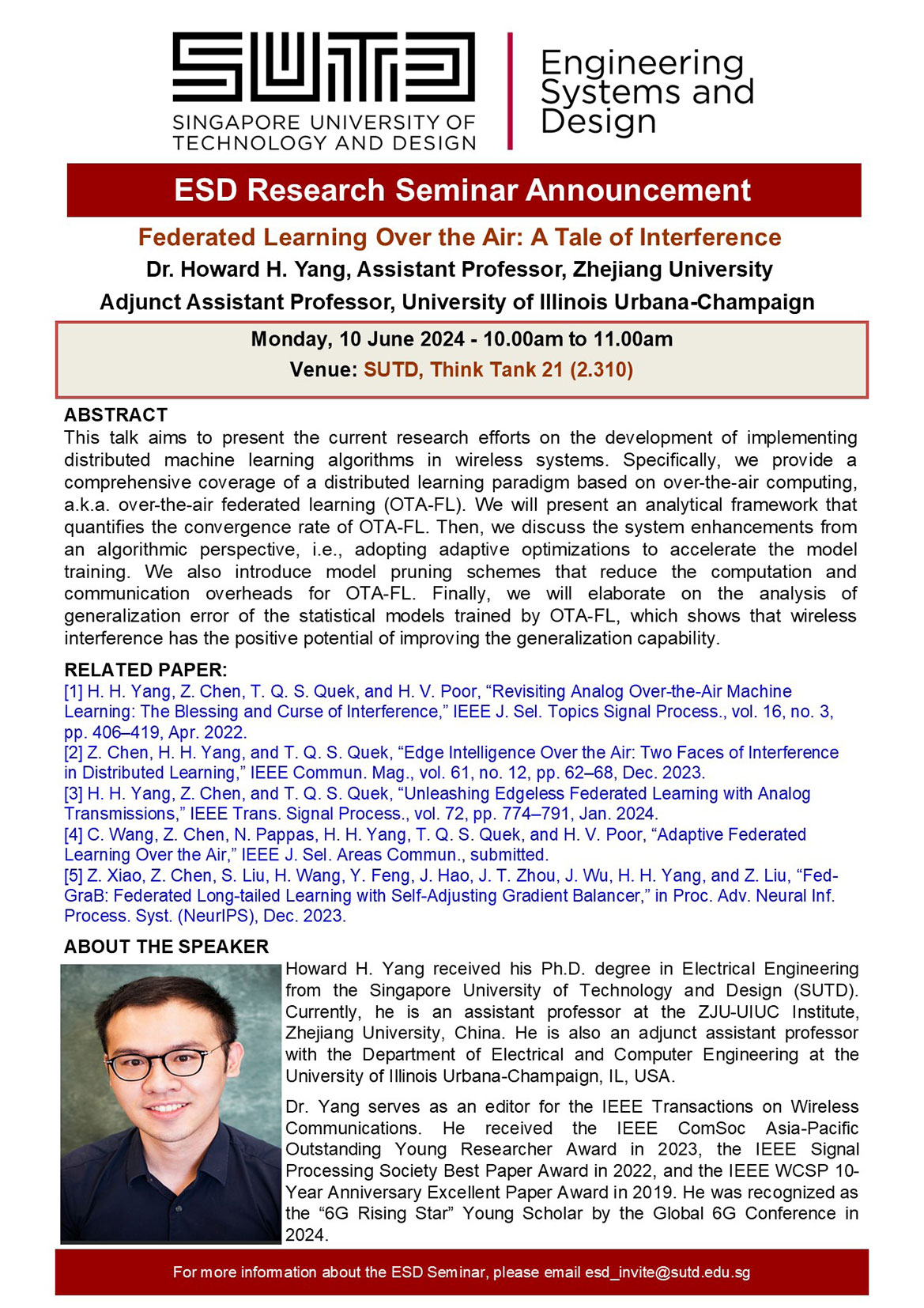 Howard H Yang Zhejiang University - Federated Learning Over the Air A Tale of Interference