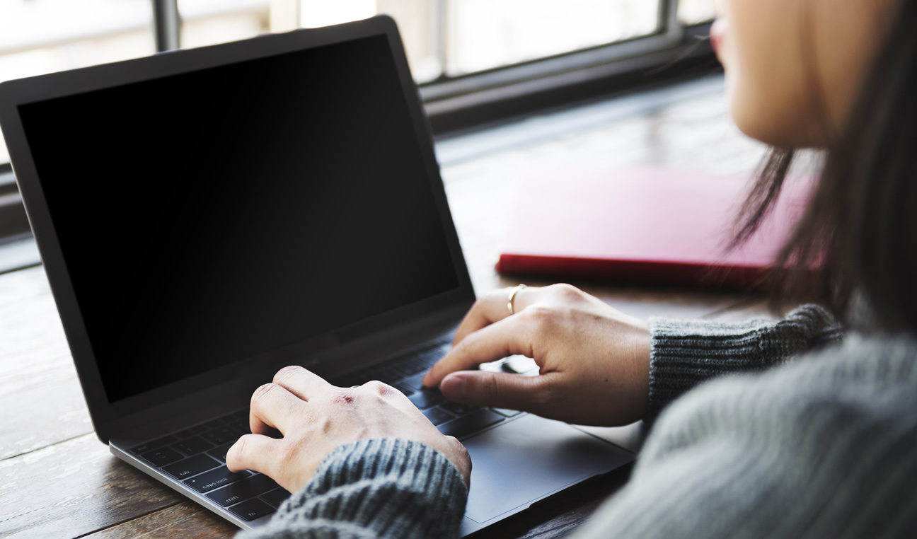 Lady using laptop