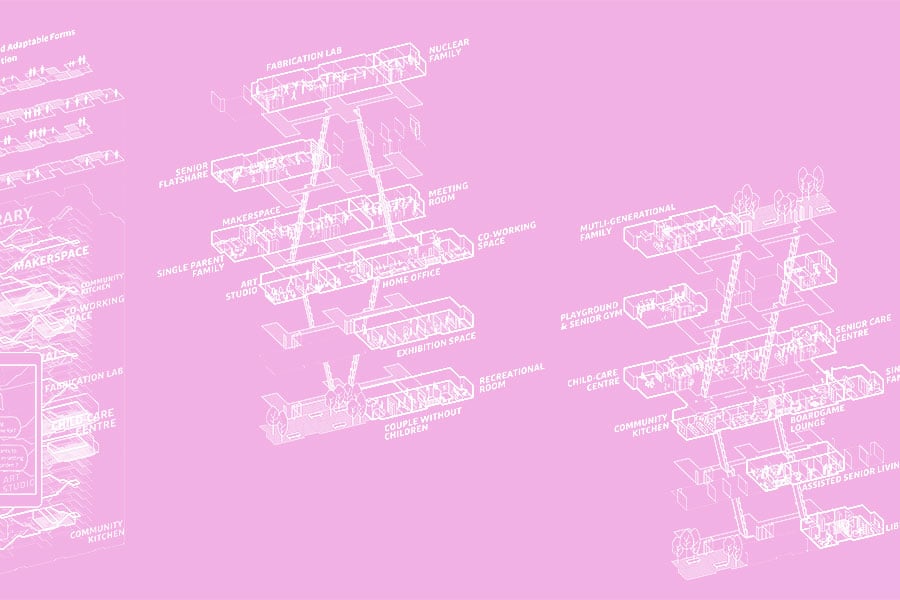 Asst Prof Michael Budigs Future Hybrid High-Rise Commune project is on display at the 17th Venice Biennale International Architecture Exhibition