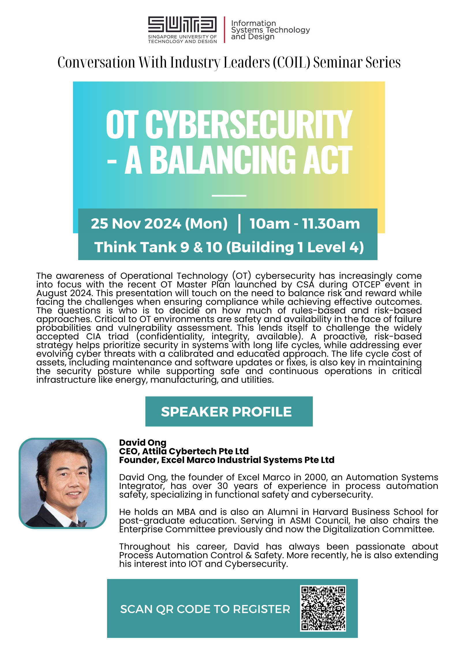 David Ong Attila Cybertech  OT Cybersecurity  A Balancing Act